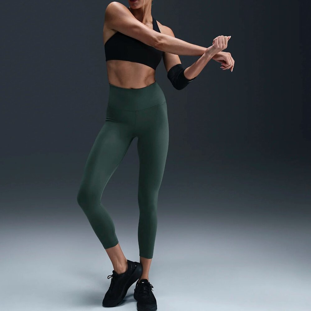 Nike One Mid-Rise Leggings (Green)